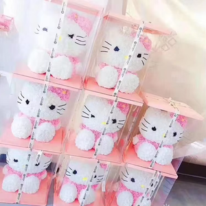 Fleur éternelle Kt Cat Rose Bear Savon Fleur Chat Puissant Cadeau de la Saint-Valentin de l'usine pour petite amie pour la remise des diplômes Pâques - Product Image 1
