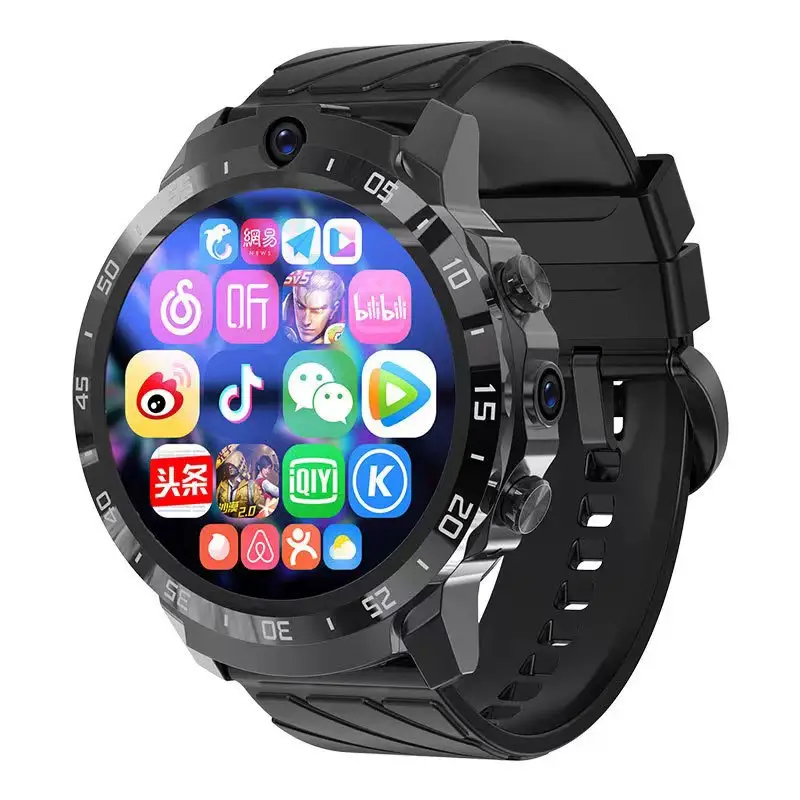 Karen M New Android Reloj 4G Smart Watch MT27 with Two Cameras, Android 9.1 1.6inch Screen 4G Call Sim Card Support Play Music