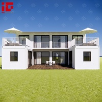 Villa Hotel Modular de Lujo Totalmente Mejorada y Personalizada, Casa Contenedor Prefabricada Panorámica de 2 Pisos Lista para Habitar
