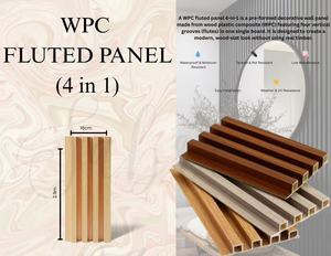 Panneau mural intérieur de style moderne, grille imperméable en composite bois-plastique WPC, panneau cannelé pour la décoration intérieure, hôtels - Product Image 1