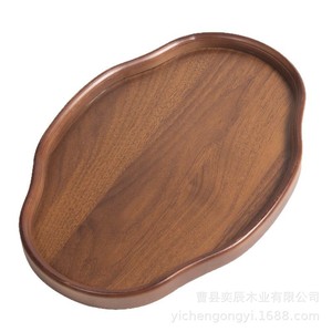 Irregular Wooden <b>Tea</b> <b>Tray</b> For Restaurant Serving Durable Bamboo Pattern - Product Image 5