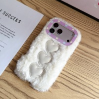 Étui de téléphone portable en peluche douce et moelleuse pour iPhone 11 12 13 14 15 16 17 18 Pro Max Plus – Collection Hiver Tendance