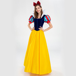 Disfraz de Blancanieves para Adultos, Disfraz de Halloween, Vestido de Fiesta, Falda Larga Amarilla, Azul y Roja para Mujer, Traje de Juego de Roles - Product Image 1