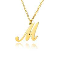 Collar con Colgante de 26 Letras Inglesas en Acero Inoxidable Electrochapado, Estilo Europeo Americano, Nuevo Collar con Nombre Simple y Moderno, Unisex