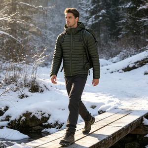 Chaqueta de plumón de pato para <span class=keywords><strong>hombre</strong></span>, cortavientos, con cremallera completa, versátil, con capucha, térmica, de plumón de ganso para mujer, de Factory <span class=keywords><strong>Outlet</strong></span>, OEM - Product Image 1