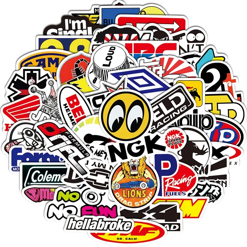 Stiker Logo JDM Racing, untuk Laptop sepeda motor mobil Notebook Skateboard Laptop stiker vinil 100 buah