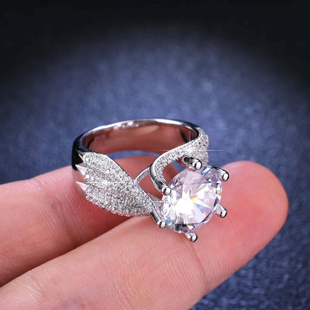 Fijne Sieraden Mode 925 Sterling Zilveren Ring 5ct Vrouwen Diamant Moissanite Ring Ringen
