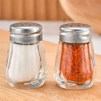 Mini salière et poivrière en verre de 10ml avec couvercle en métal 0.3oz petits mini salières et poivrières 10ml petits contenants à épices en verre