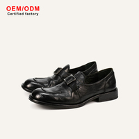 Mocassins de luxe en cuir de cheval lavé pour femme, chaussures Derby élégantes, richelieus à boucle, chaussures plates à lacets, chaussures de créateur vintage de luxe