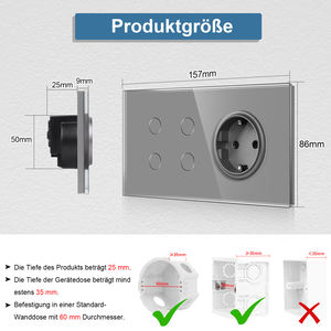 Touchmi Wifi Smart <span class=keywords><strong>EU</strong></span> Standard interrupteur mural tactile et Style rond Allemagne prise Smart Home Life Application - Product Image 6