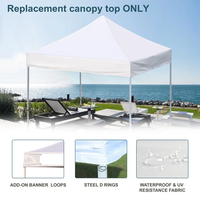 Toldo de Repuesto para Gazebo Resistente de 10x10, Fácil de Montar, Tipo Pop-Up, para Cochera, Cubierta de Patio de Hierro, Solo la Parte Superior