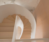 VIKO Escaliers incurvés en bois de haute qualité pour intérieur, de style blanc pur, très vendus