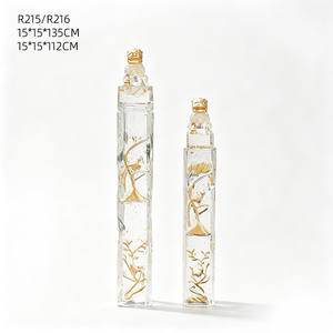 Nouvelle sculpture en résine transparente personnalisée avec feuille d'or, motif tête de lion et relief de pie, peinte à la main, pour cloison d'entrée ou décoration paysagère - Product Image 6