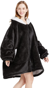 Hot Sell New Customizable Microfiber Sherpa <strong>Blanket</strong> <strong>Oversized</strong> Pocket Plush Warm Sweatshirt Wearable <strong>Hoodie</strong> <strong>Blanket</strong> with Zipper - Product Image 3