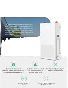 Batterie Dyness 15 kWh Lifepo4 51,2 V 48 V 280 Ah Batterie au lithium murale 95 % DOD Système de stockage d'énergie domestique - Product Image 4