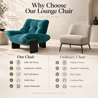 Fauteuil de loisirs minimaliste italien moderne, base en bois de frêne massif, revêtement en coton, design architectural, fauteuil d'appoint rembourré pour salon