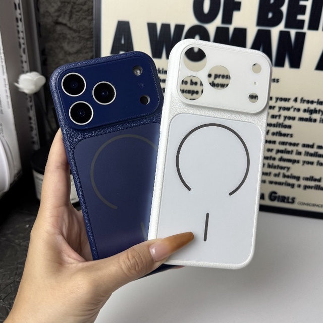 Magnetic Slim Leather Design Texture Phone Case for iPhone 17 16 15 14 13 18 Pro Max Lens Protective Cover