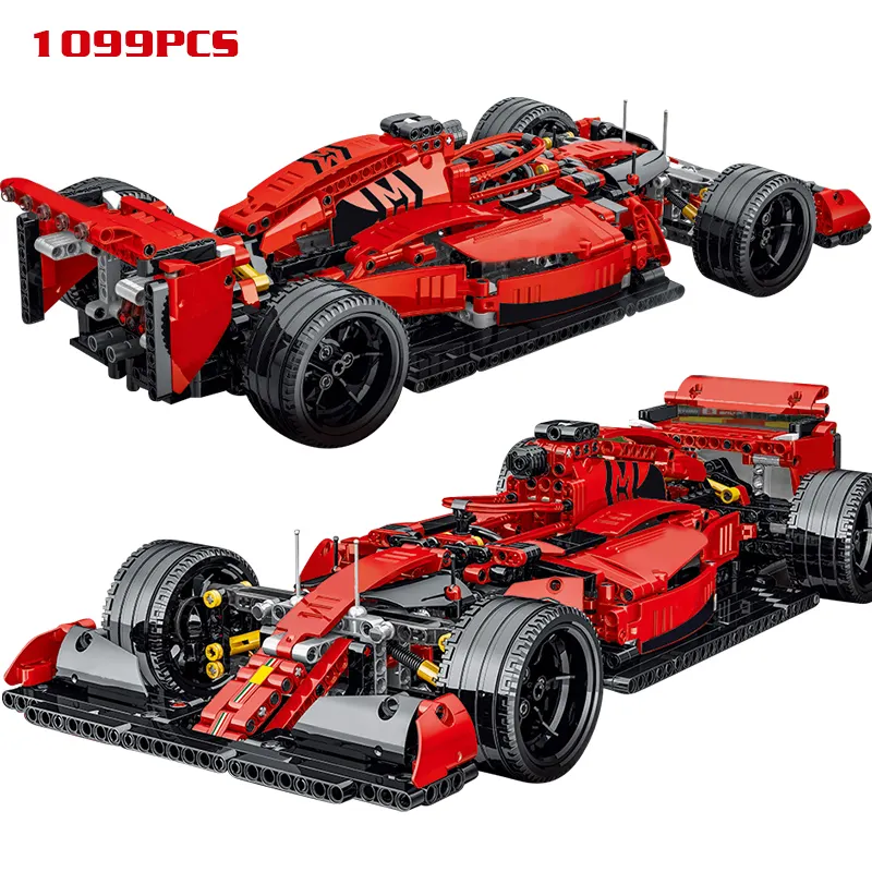 Hot Tiktok selling MORK 1:14 Red F1 Model car small building blocks DIY toys compatible with all technic toys for kids