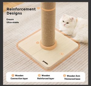 Legend Wholesale Griffoir pour chat de 35 pouces de haut Base en bois massif Tour d'arbre à chat avec cadre d'escalade en sisal - Product Image 3