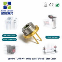 Diodo Láser Rojo QSI QL65J7SC 650nm 50mW TO5.6 5.6mm LD para Sensor Óptico Médico Industrial