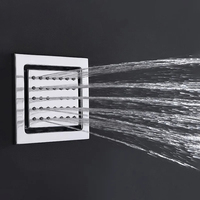Douche murale thermostatique en laiton noir et céramique, haute qualité, avec jets de pluie et de massage, commande 4 voies, personnalisable