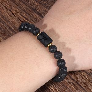 Pulsera del Zodiaco para Hombre y Mujer, Piedra Volcánica de 8mm, Amuleto de la <span class=keywords><strong>Suerte</strong></span>, Pulsera con Signo del Zodiaco, Joyería de Moda, Regalos - Product Image 5