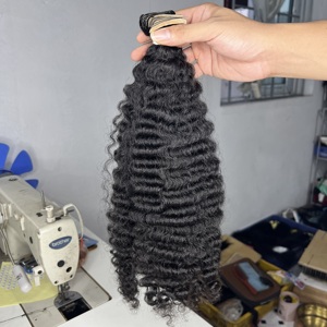 Extensiones de Cabello Humano Rizado Kinky Birmano, Cabello Vietnamita Virgen, Patrón de Rizo Suave y Elástico, Mezcla Natural Premium - Product Image 2