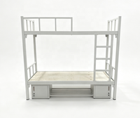 Lit superposé en acier à deux niveaux avec armoire, lits superposés pour enfants d'école avec rangement