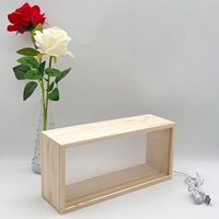Lampe de table LED moderne faite à la main, écologique, avec cadre photo en bois naturel, vierge, pour créations DIY personnalisées