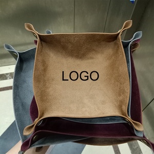 Gray Soft Leather Catch All Desktop <strong>Storage</strong> <strong>Tray</strong> Jewelry PU Leather <strong>Tray</strong> Foldable Kitchen Felt Leather <strong>Tray</strong> - Product Image 1