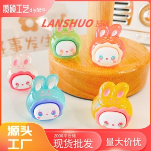 จี้หัวกระต่ายเรซิ่น 3 มิติขนาดจิ๋ว ชุดเครื่องประดับ DIY สำหรับคีย์แคปอเนกประสงค์ ฤดูใบไม้ผลิ 2026 - Product Image 3