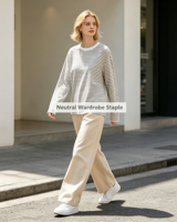 Atasan Wanita Bergaris Slim Fit Crop Base Layer untuk Musim Panas 2025 100% Katun Lengan Pendek Warna Kontras Berbahan Beludru Dua Sisi