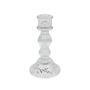 Porte-bougie en verre transparent 8x20cm - Product Image 1