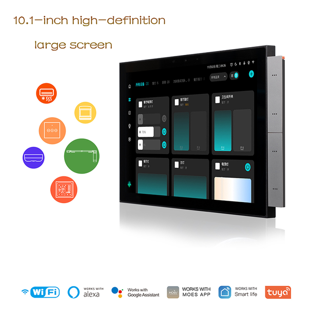 Tuya Tablet Smart Home Control Panel IPS 10.1inch Touch Screen 1280x720 Resolution Zigbee for Gateway Built-in