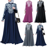 Nouvelle mode de vêtements islamiques brodés meilleure vente Abaya robe musulmane pour femmes robe longue de mousson vêtements islamiques musulmans