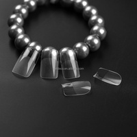 Faux ongles transparents semi-givrés anti-rayures pour le bricolage, faux ongles carré court, 15 tailles