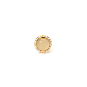 Bague fine en acier inoxydable 316L plaqué or PVD, durable et résistante, avec design rond en pierre - Product Image 2