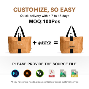 Bolsa de mano Tyvek recubierta de papel Dupont de tamaño mediano ecológica, bolsa de compras reutilizable fuerte y ligera - Product Image 5