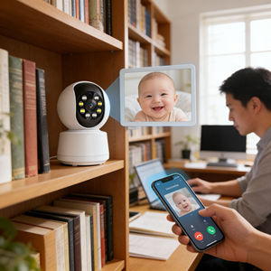 كاميرا أمان منزلية ذكية لاسلكية بدقة 3 ميجابكسل مع واجهة واي فاي ومنفذ Type C، تدعم مراقبة الأطفال وإنذار البكاء والتتبع الذكي للمنزل - Product Image 6