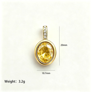 C&J Yanye Colgante de Joyería Fina de Moda con 12 Piedras de Nacimiento, de Acero Inoxidable, Geométrico, con Zirconia y Diamante, Accesorios DIY al por Mayor - Product Image 3