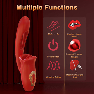 Vibrateur Lèche-Langue et Clitoridien à Double Stimulation, 10 Modes de Vibration, Jouet Sexuel pour Femme - Product Image 5