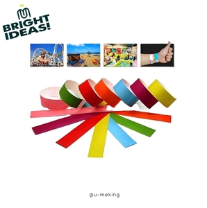 U-meking אנטי דמעה tyvek נייר צמיד-הדפסה לוגו מותאם אישית עבור קונצרט מותג הפעלה אירוע ארגוני פרומו סיטונאי - Product Image 1