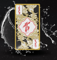 Cartes de poker personnalisées avec bordure dorée en cristal, fabriquées en PVC et en matériau transparent comme le cristal, poker sur mesure