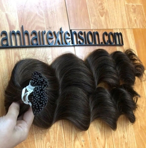 Extensiones de Cabello Humano con Punta I de Onda Corporal a Precio Razonable, Extensiones de Cabello con Punta de Queratina Marrón Oscuro para Proveedores de Cabello - Product Image 1