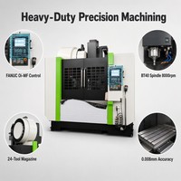Centre d'usinage vertical CNC VMVL1165S DRC Machinery avec broche BT50 6000 tr/min, axe Z à glissières pour coupes lourdes