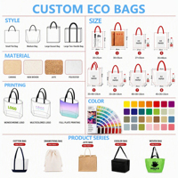 Sac fourre-tout en toile de coton de grande capacité, portable avec fermeture à glissière ouverte, motif personnalisable, couleur unie, logo mignon inclus