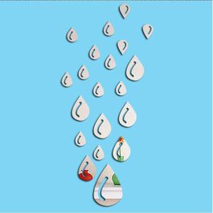 Pegatina de Espejo con Forma de Gota de Agua K130, Adhesivo Acrílico 3D para Pared, Decoración del Hogar, Plateado, Dorado, Negro, Forma Irregular, Impermeable - Product Image 5