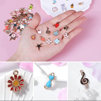 Pendentif plaqué or en émail mixte lune étoile fruit animal DIY pour collier bracelet fabrication de bijoux résultats colorés