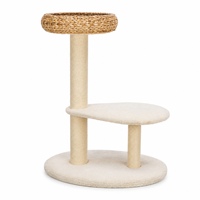 Lit tressé pour chat, zones de repos rembourrées et douces, poteaux à gratter enveloppés, perchoirs d'escalade, espace de sieste intérieur, mobilier pour chat, arbre à chat