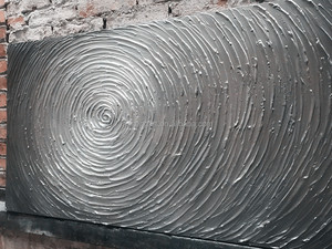 100% handpainted Tranh sơn dầu vải 3D kết cấu bạc màu xám kết cấu nghệ thuật trừu tượng bức tranh hiện đại trang trí nội thất Vải tường nghệ thuật - Product Image 3